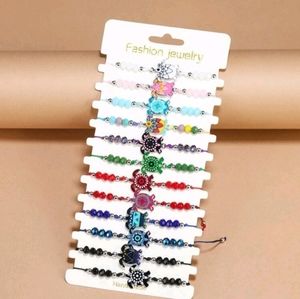 12 PC turtle and bead decor bracelets